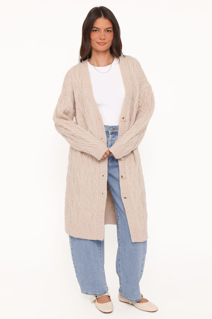 Becky Cable Coatigan - Beige