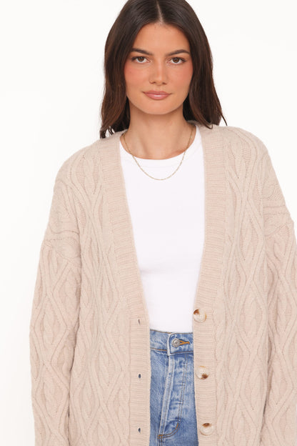 Becky Cable Coatigan - Beige