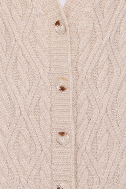 Becky Cable Coatigan - Beige