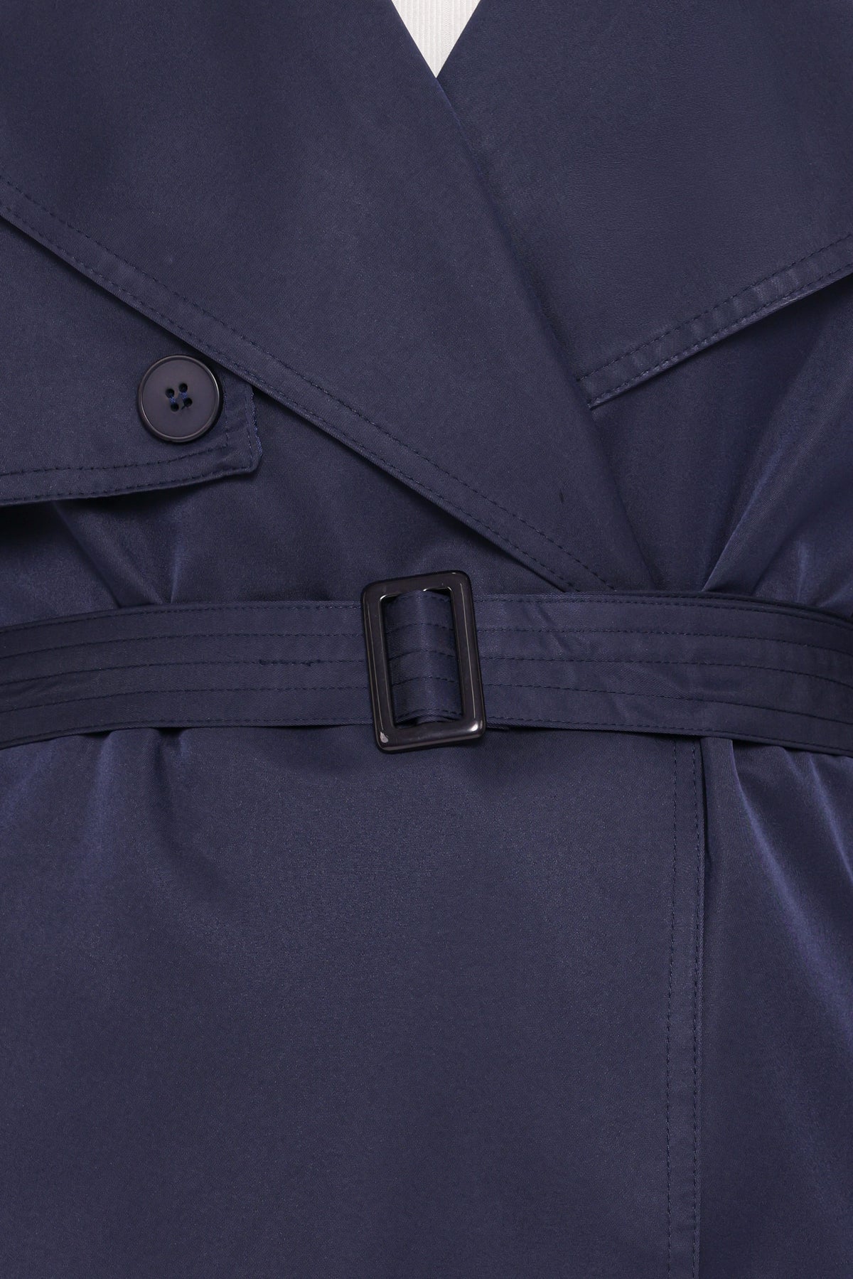 Billy Button Front Trench Coat - Navy