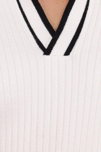 Amina Knit Pant Set - White