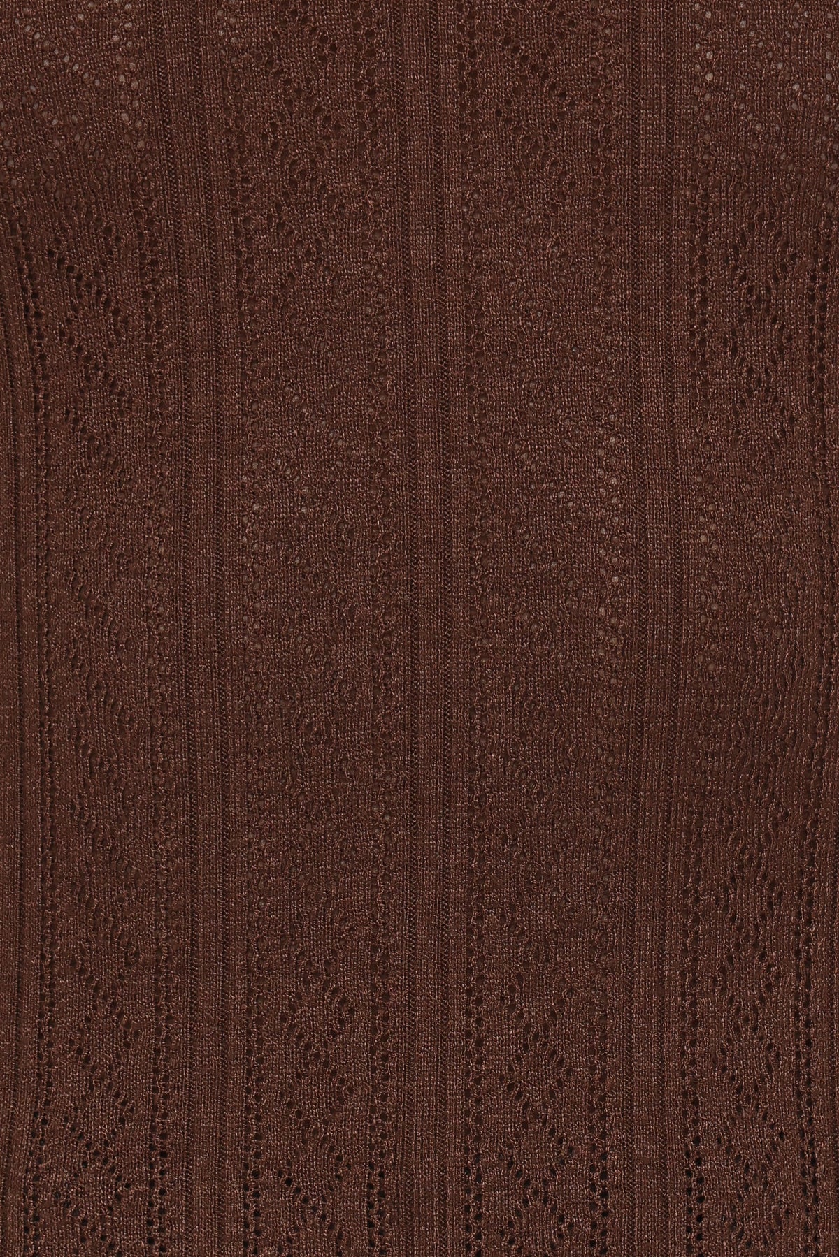 Aquila Pointelle Knit Top - Chocolate