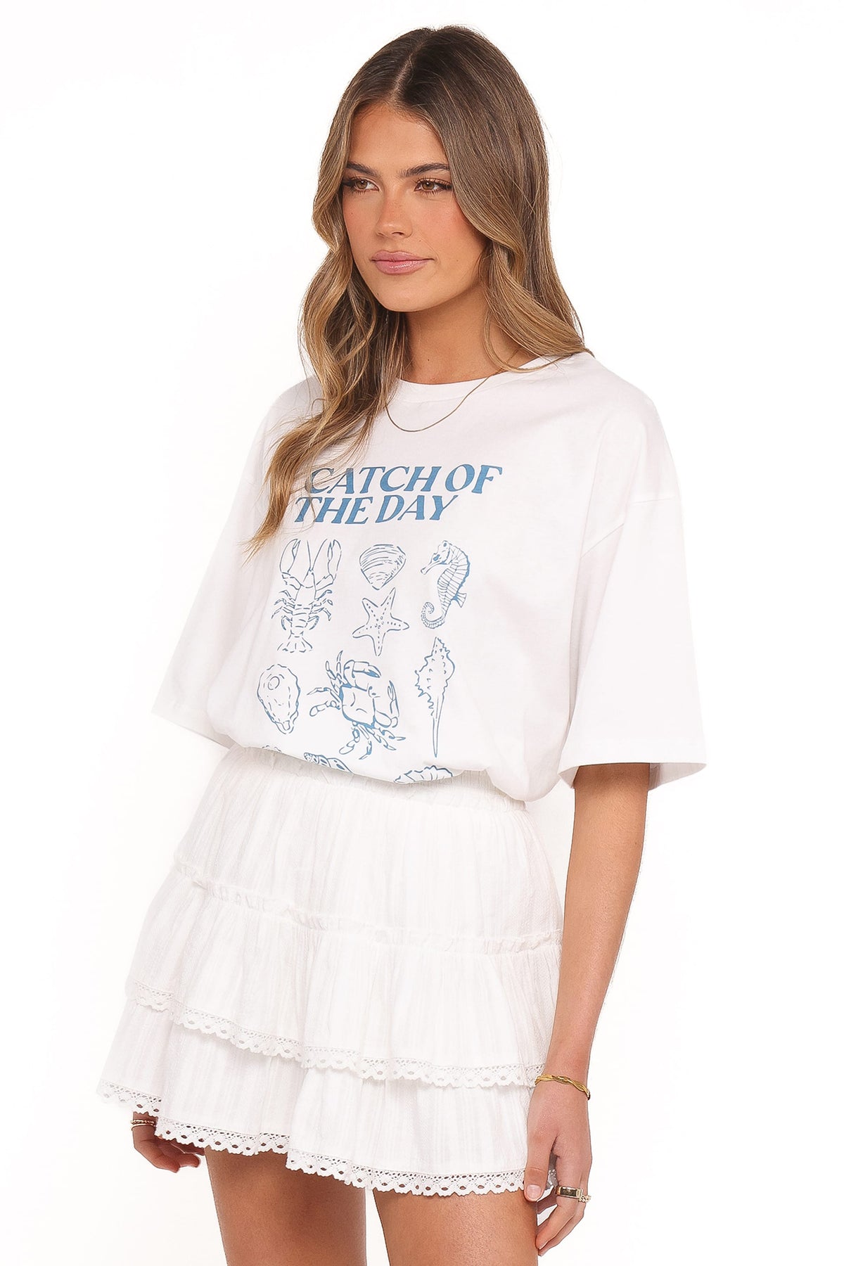 Catch of the Day Tee - White Blue