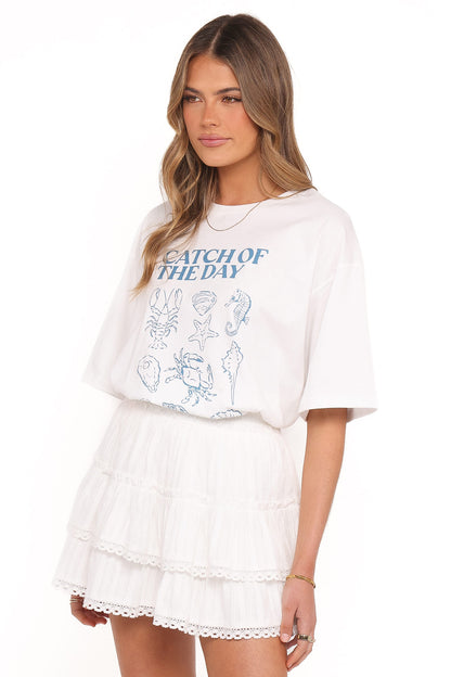 Catch of the Day Tee - White Blue