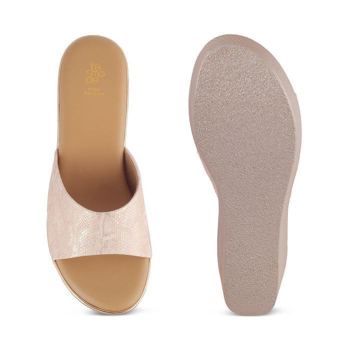 The Sam Champagne Women's Dress Wedge Sandals Tresmode - Tresmode