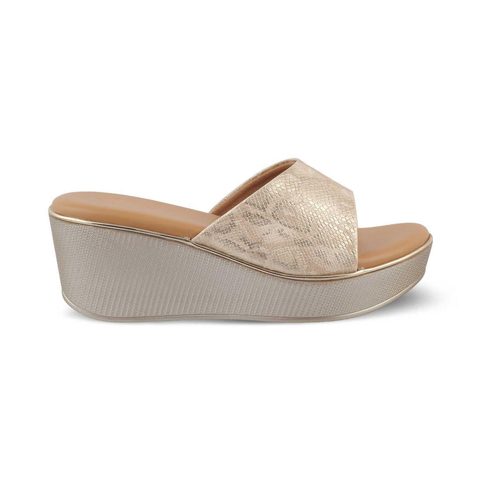The Samantha Gold Women's Dress Wedge Sandals Tresmode - Tresmode