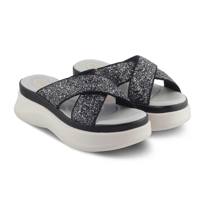 The Tolon Black Women's Dress Wedge Sandals Tresmode - Tresmode