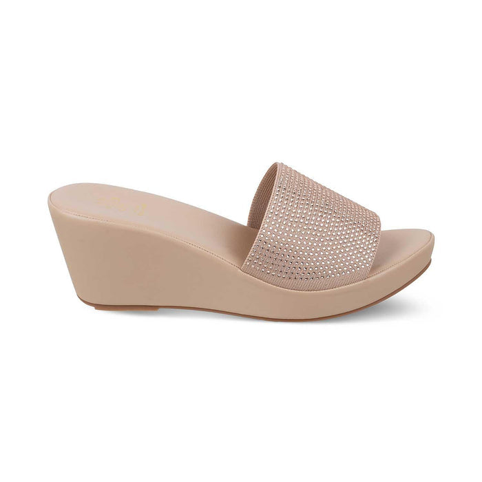 The Tosanw Champagne Women's Dress Wedge Sandals Tresmode - Tresmode