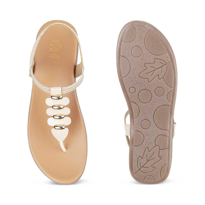 The Velencia TMS-3 Beige Women's Casual Flats Tresmode - Tresmode