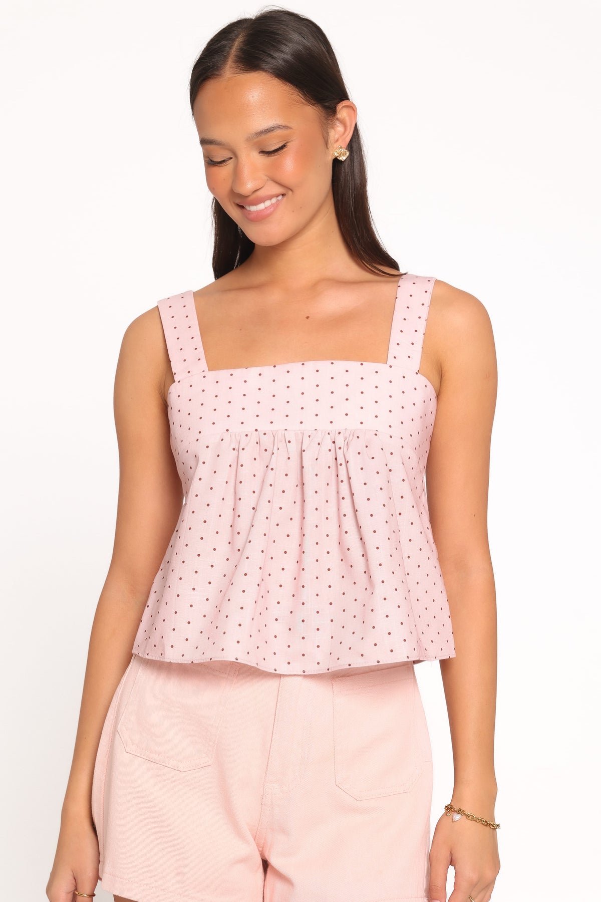 Bronti Top - Pink Dot