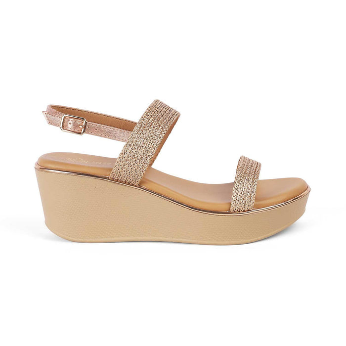Adola Champagne Women's Wedge Heel Sandals Tresmode