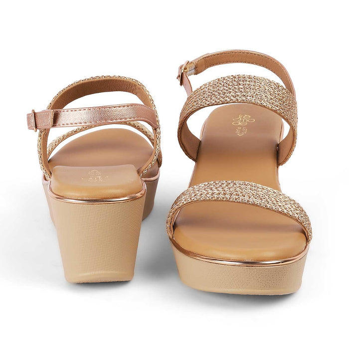 Adola Champagne Women's TPR Sole Wedges Tresmode