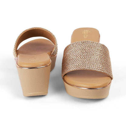 Alake Champagne Women's TPR Sole Wedges Tresmode
