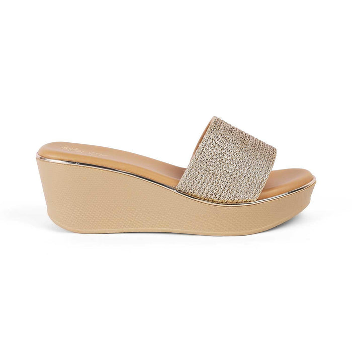 Alake Gold Women's Wedge Sandals Tresmode