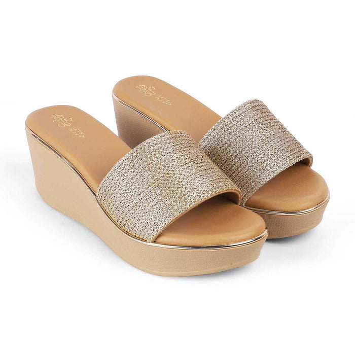 Alake Gold Women's TPR Sole Wedges Tresmode