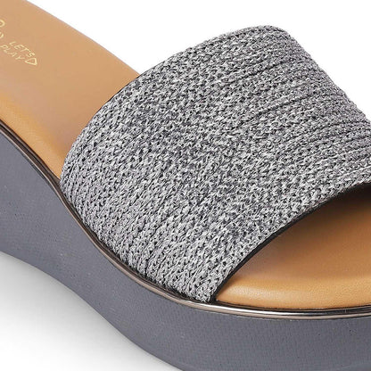 Alake Pewter Women's Fashionable Wedge Sandals Tresmode
