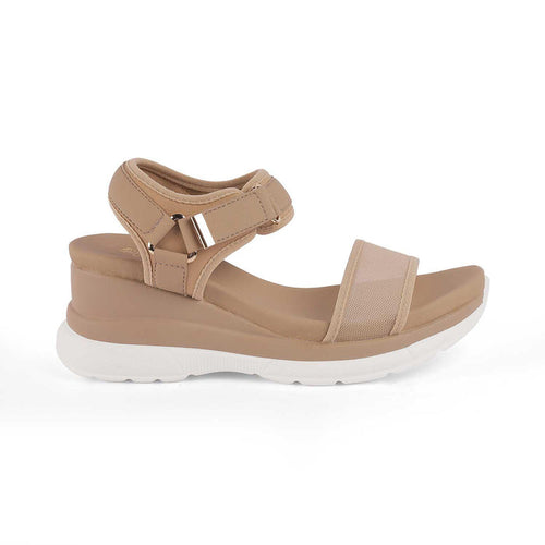 Anci Beige Women's Wedge Sandals Tresmode