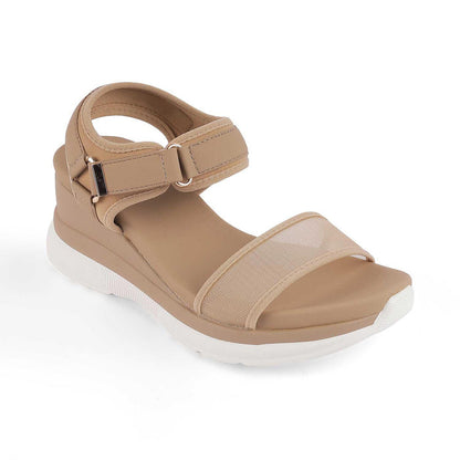 Anci Beige Women's 3-inch Wedge Sandals Tresmode