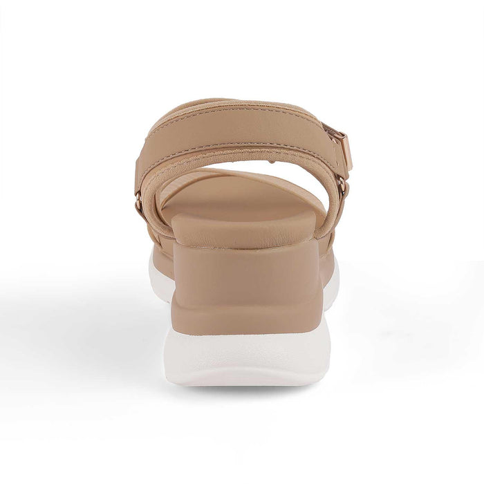 Anci Beige Women's Round Shape Wedge Sandals Tresmode