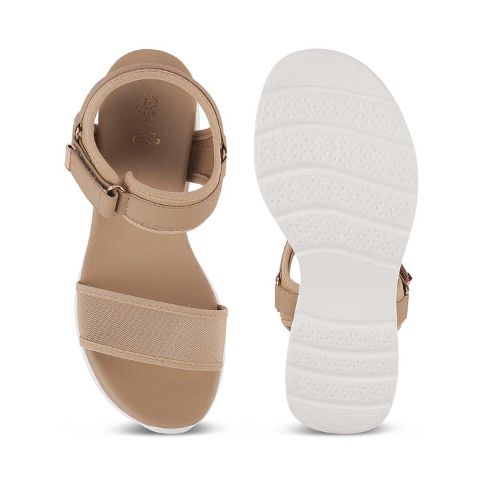 Anci Beige Women's Ultra-comfortable Wedge Sandals Tresmode