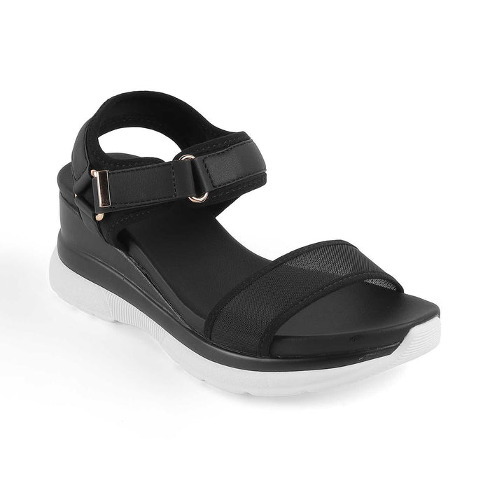Anci Black Women's 3-inch Wedge Sandals Tresmode