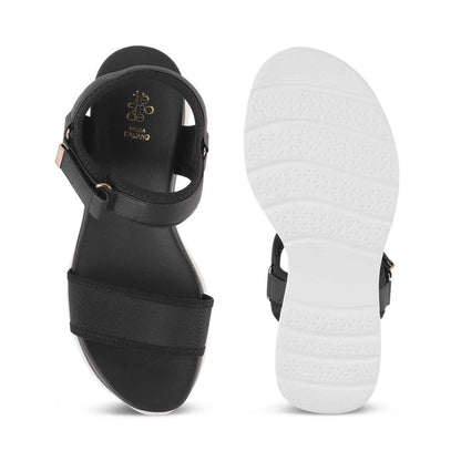 Anci Black Women's Ultra-comfortable Wedge Sandals Tresmode