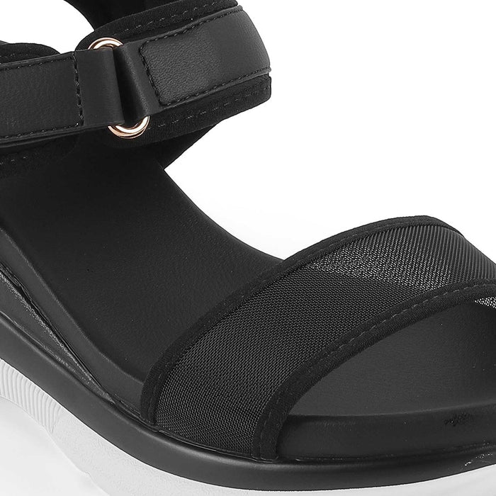 Anci Black Women's Casual Wedge Sandals Tresmode