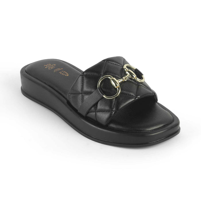 Women's Black Platform Wedge Heel Sandals Tresmode