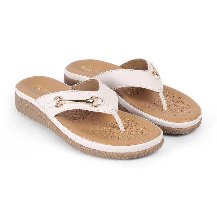 Backs White Women's TPR Sole Flats Tresmode