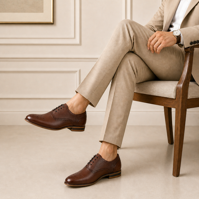 Tresmode Balsa Tan Men's Leather Lace Ups
