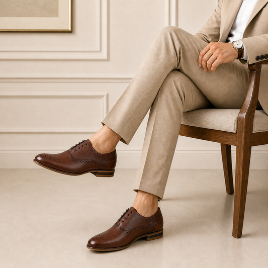Tresmode Balsa Tan Men's Leather Lace Ups
