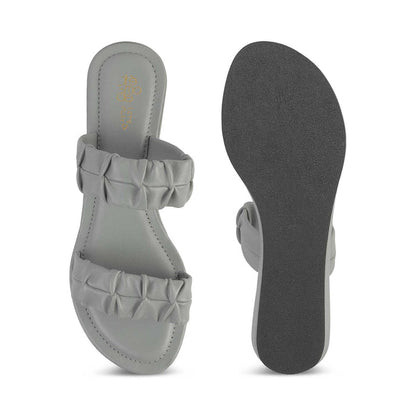 Tresmode Belo Grey Women's Casual Small Wedge Sandals