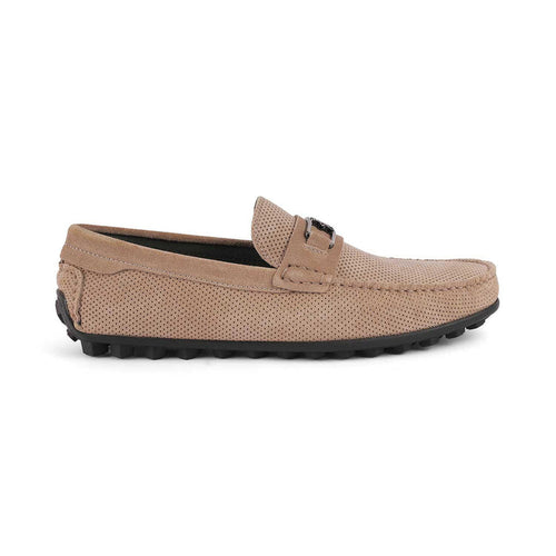 Bren Beige Men's Suede Leather Loafers Tresmode