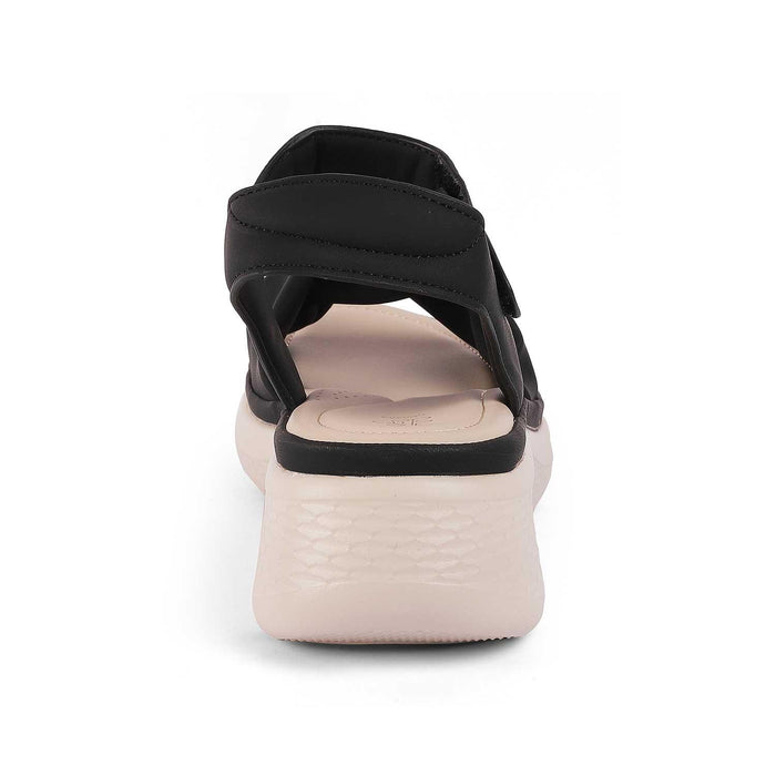 Burze Black Women's Comfortable and Stylish Wedge Sandals Tresmode