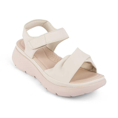 Burze White Women's 2-inch Wedge Heel Sandals Tresmode