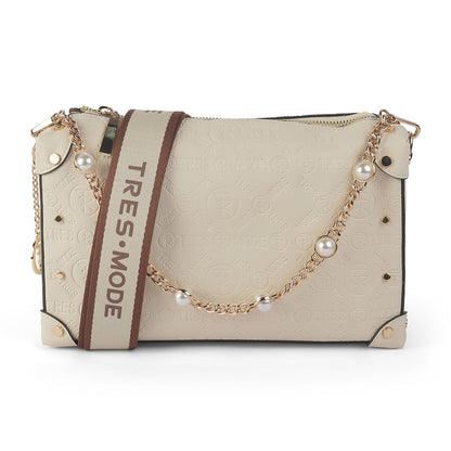 Women's Beige Sling Bag Tresmode