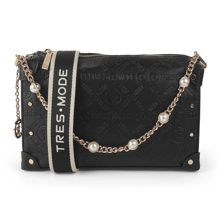 Women's Black Sling Bag Tresmode
