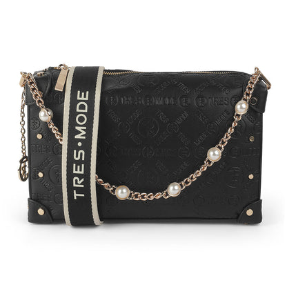Women's Black Sling Bag Tresmode