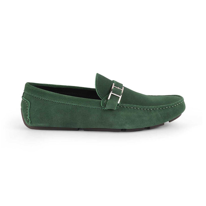 Campin Green Men's Leather Driving Loafers Tresmode
