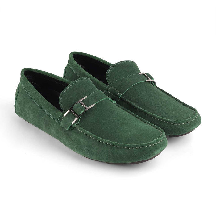 Campin Green Men's TPR Sole Leather Loafers Tresmode