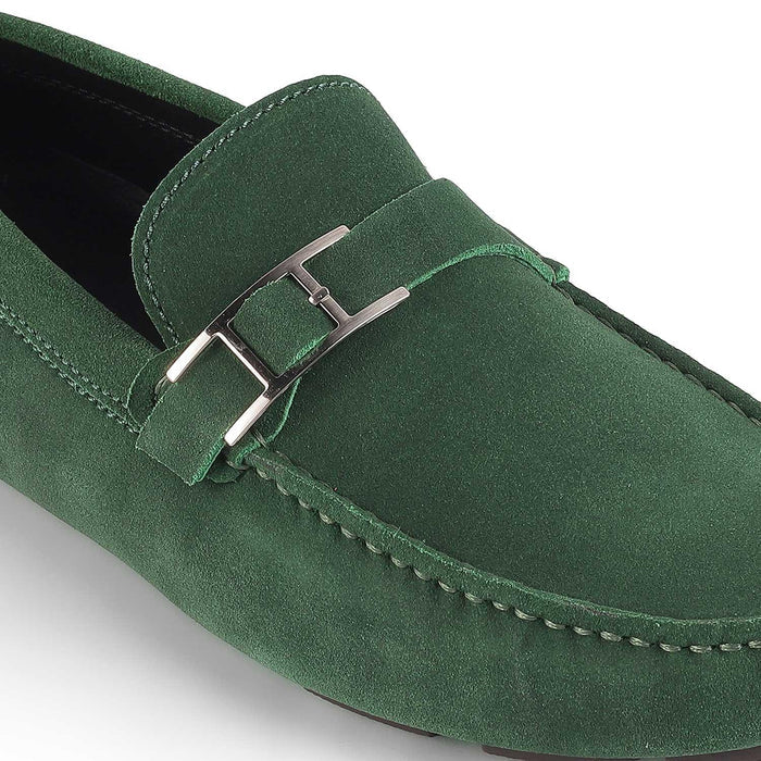 Campin Green Men's Casual Leather Driving Loafers Tresmode