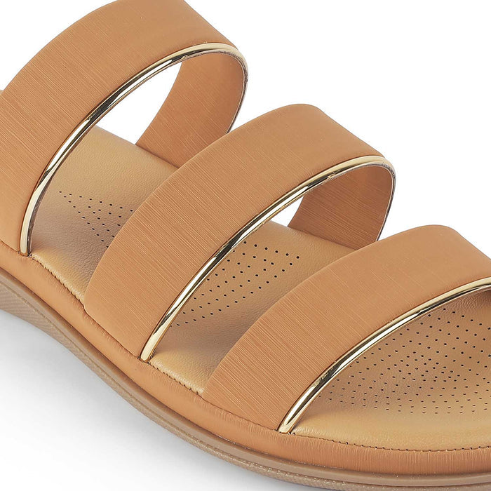 Tresmode Cebor Tan Women's Platform Flats