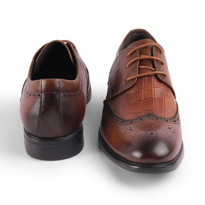 Cent Brown Men's Brogue Design Lace Ups Tresmode