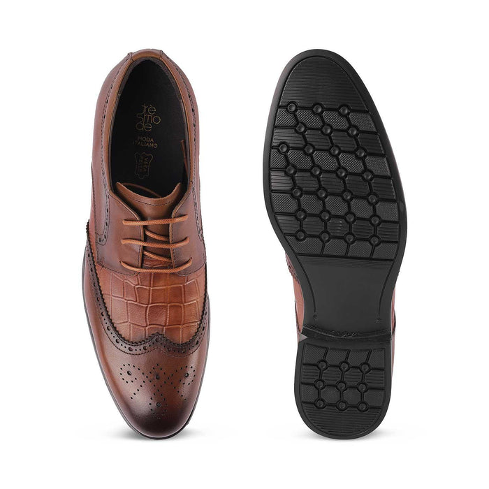 Cent Brown Men's Premium Lace Ups Tresmode