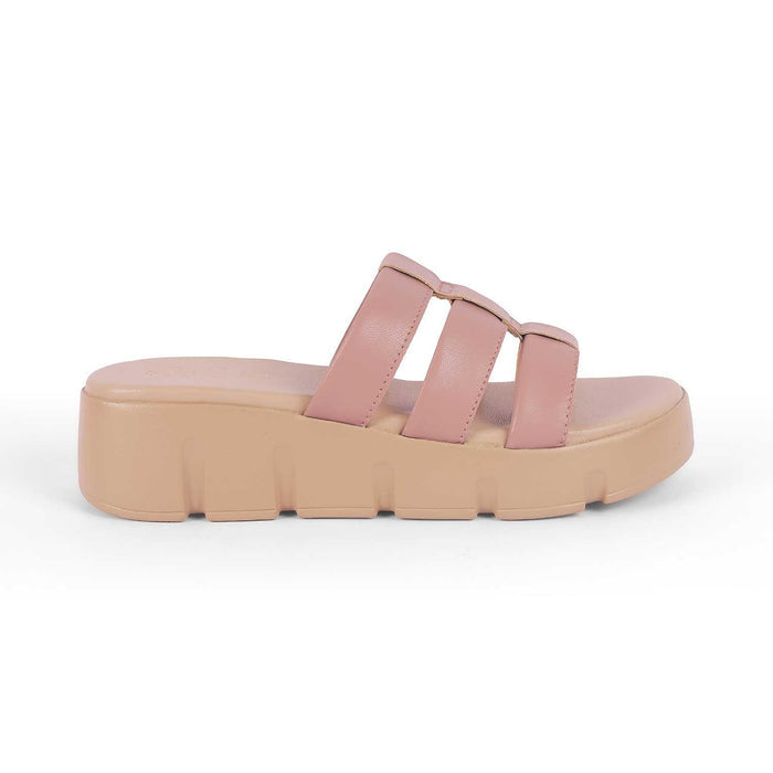 Cludius Pink Women's Chunky Sole Wedges Tresmode