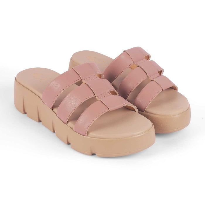 Cludius Pink Women's Premium Chunky Sole Wedges Tresmode