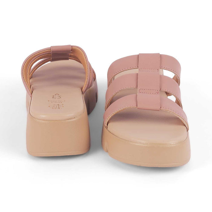 Cludius Pink Women's Everyday Wear Chunky Sole Wedges Tresmode