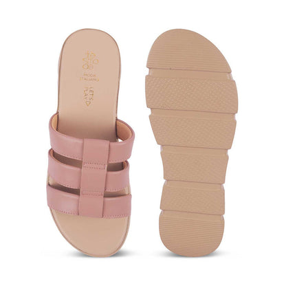 Cludius Pink Women's Comfortable Chunky Sole Wedges Tresmode