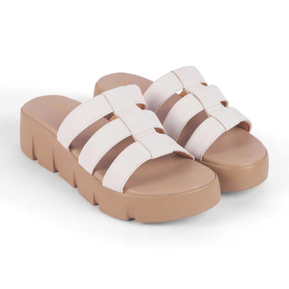 Cludius White Women's Premium Chunky Sole Wedges Tresmode