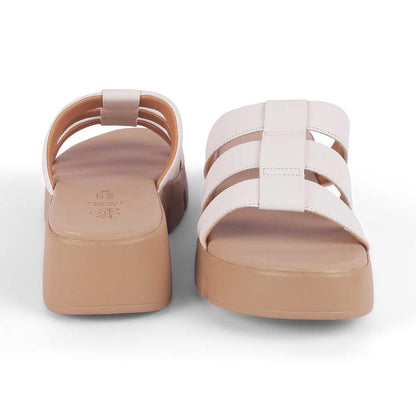 Cludius White Women's Everyday Wear Chunky Sole Wedges Tresmode